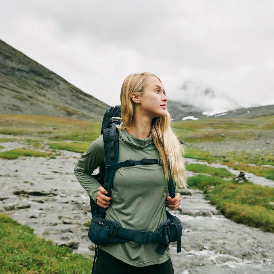 Abisko Güneş Kapşonlu Ve Fjällräven Patina Yeşili