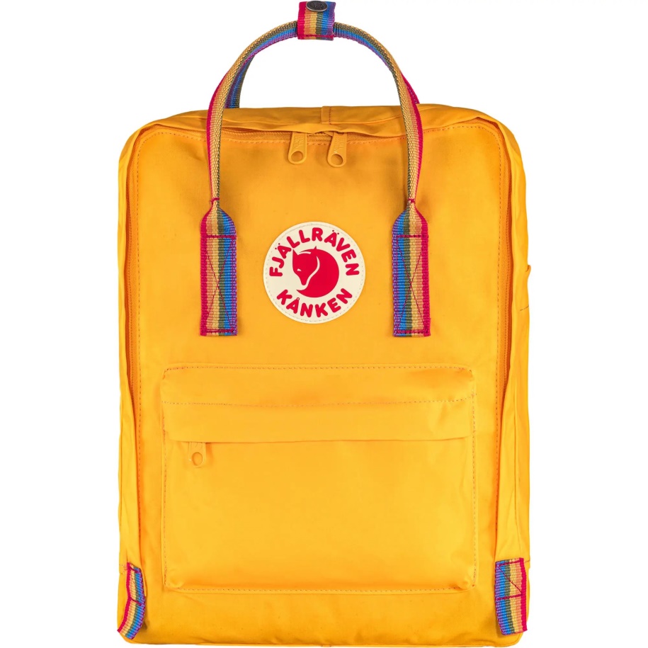 Fjällräven Kånken Gökkuşağı Sıcak Sarı-gökkuşağı Deseni