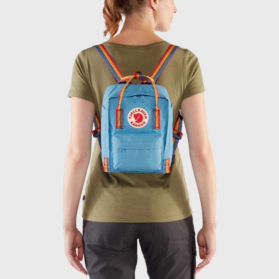 Fjällräven Kånken Gökkuşağı Mini Hava Mavi-gökkuşağı Deseni